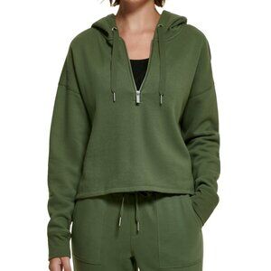 NWT Calvin Klein Performance Womens High-Low Hoodie Green Size M $70 GG438